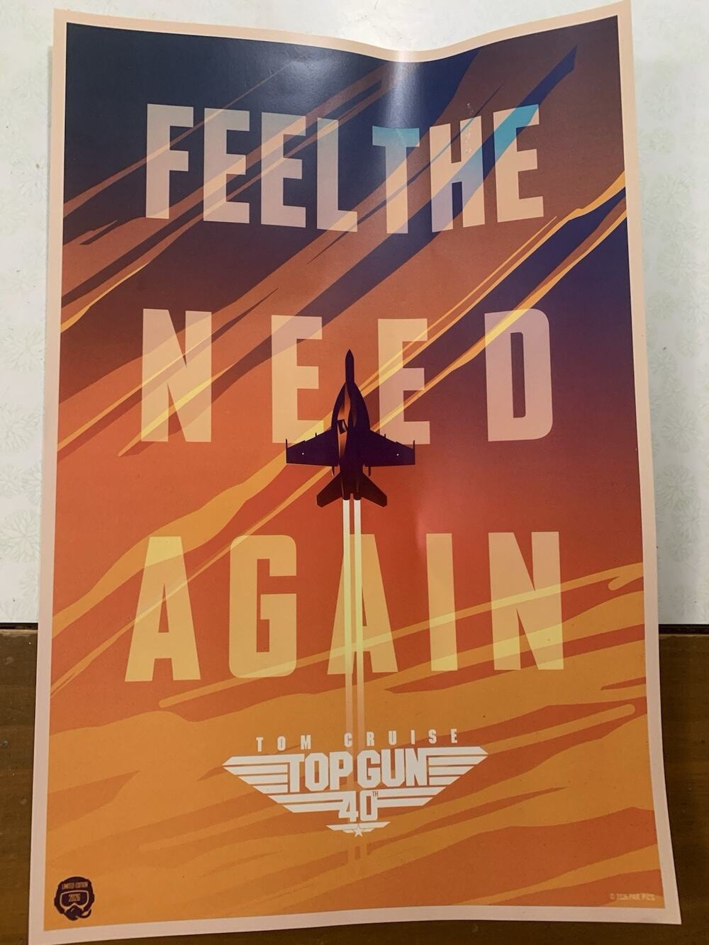Top Gun 40th Anniversary Mini Poster 12” x 18” – Limited Edition “Feel the Need”